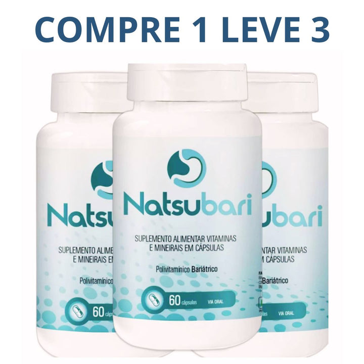 NatsuBari Suplemento Pós Bariátrico - Polivitamínico 60 cápsulas PROMOÇÃO