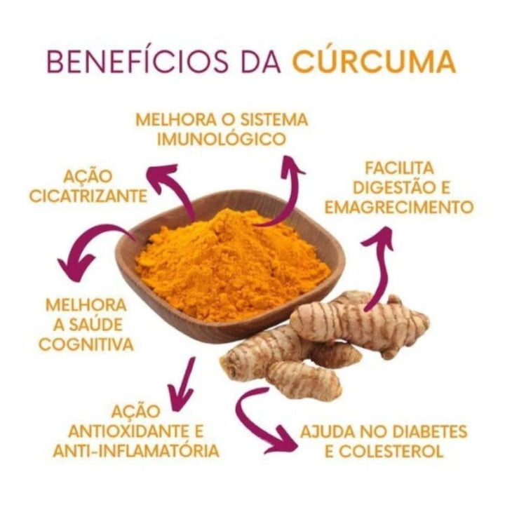 Cúrcuma Longa - Cúrcuma (Açafrão PURO) - 60 Cápsulas + PROMOÇÃO