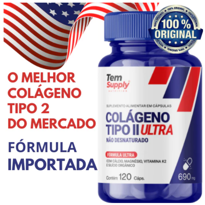 Colágeno Tipo 2 Ultra Premium Top De Linha 120 Cáps 690mg Tem Supply  PROMOÇÃO