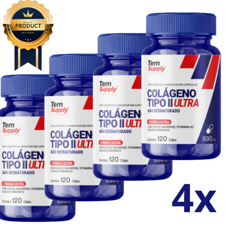 Colágeno Tipo 2 Ultra Premium Top De Linha 120 Cáps 690mg Tem Supply  PROMOÇÃO