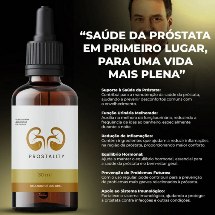 Prostality 30ml - PROMOÇÃO Suplemento Alimentar Próstata Saudável