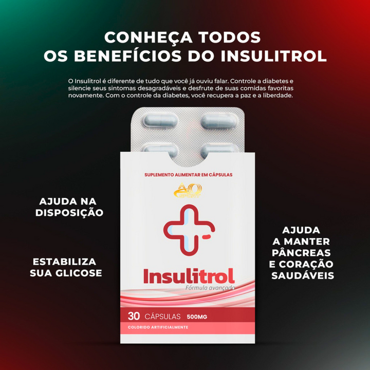 Insulitrol 30 Cápsulas - Estabilize  Níveis de Açúcar - PROMOÇÃO