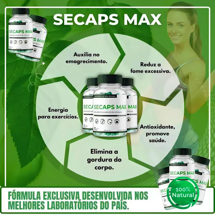 Secaps Max 60 Cápsulas - Emagreça Saudável PROMOÇÃO