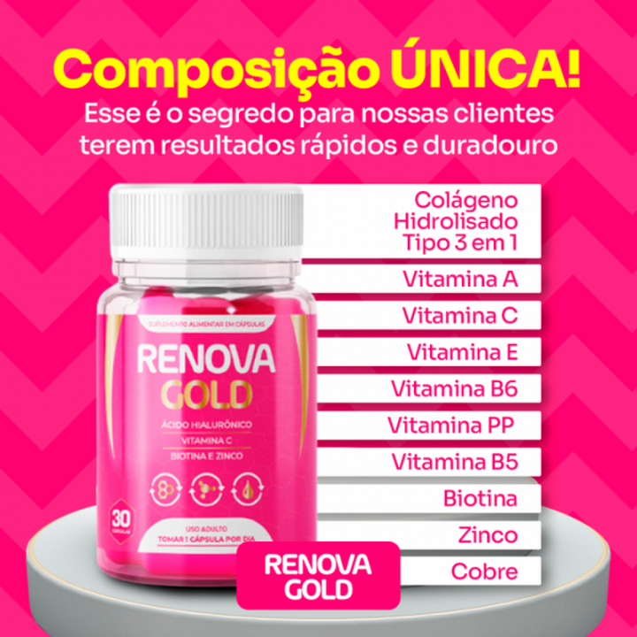 Renova Gold Original 60 Cápsulas - Cuidado Que Sua Pele Merece PROMOÇÃO