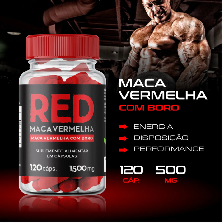 Maca Peruana Red com Maca Vermelha Boro Cafeína