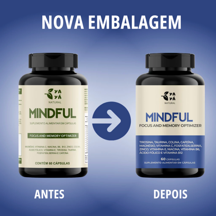 Mindful Suplemento Foco Concentração e Memória 60cps PROMOÇÃO