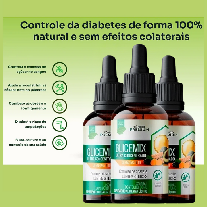 Glicemix  Revolução no Tratamento  Diabetes  30 ml PROMOÇÃO