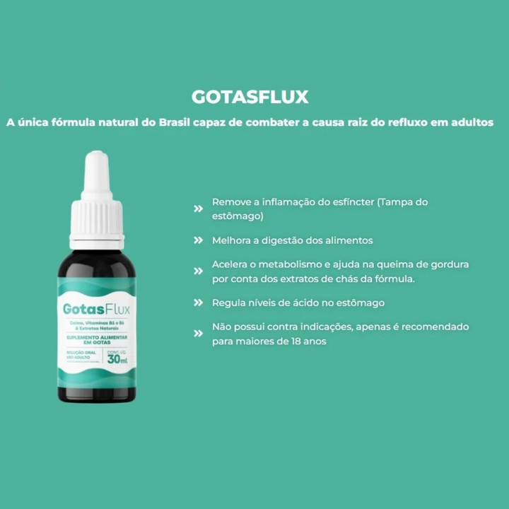 GotasFlux 30ml - Compre 1 Leve 2 PROMOÇÃO