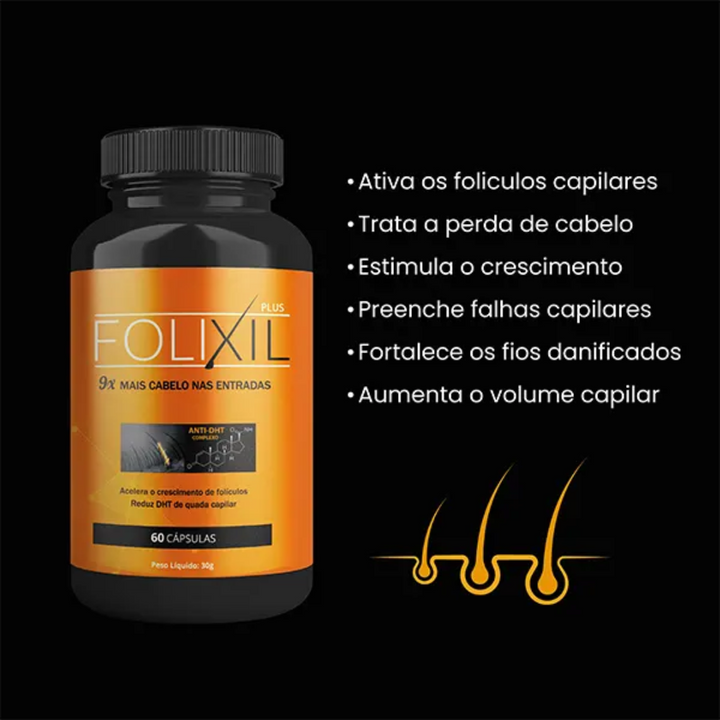 Folixil - Polivitamínico Capilar para o Crescimento e Fortalecimento dos Cabelos - PROMOÇÃO