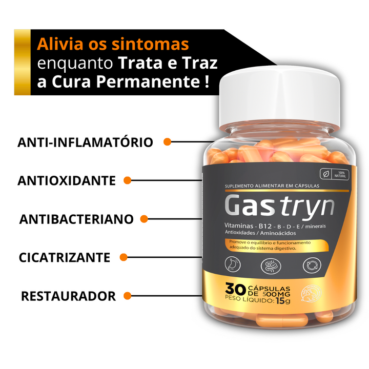 Gastryn 60 Cápsulas -  Problemas Estomacais -PROMOÇÃO