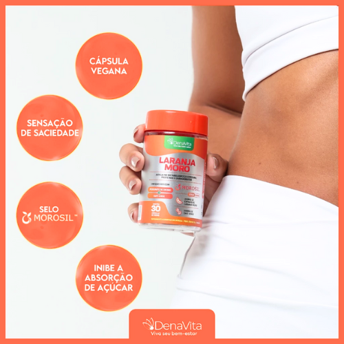 Extrato de Laranja Moro + Cromo + Café Verde 3x1 - 90 Cápsulas - Vegano - Denavita PROMOÇÃO